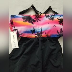 Colorful Tropical Print Swimsuit Top